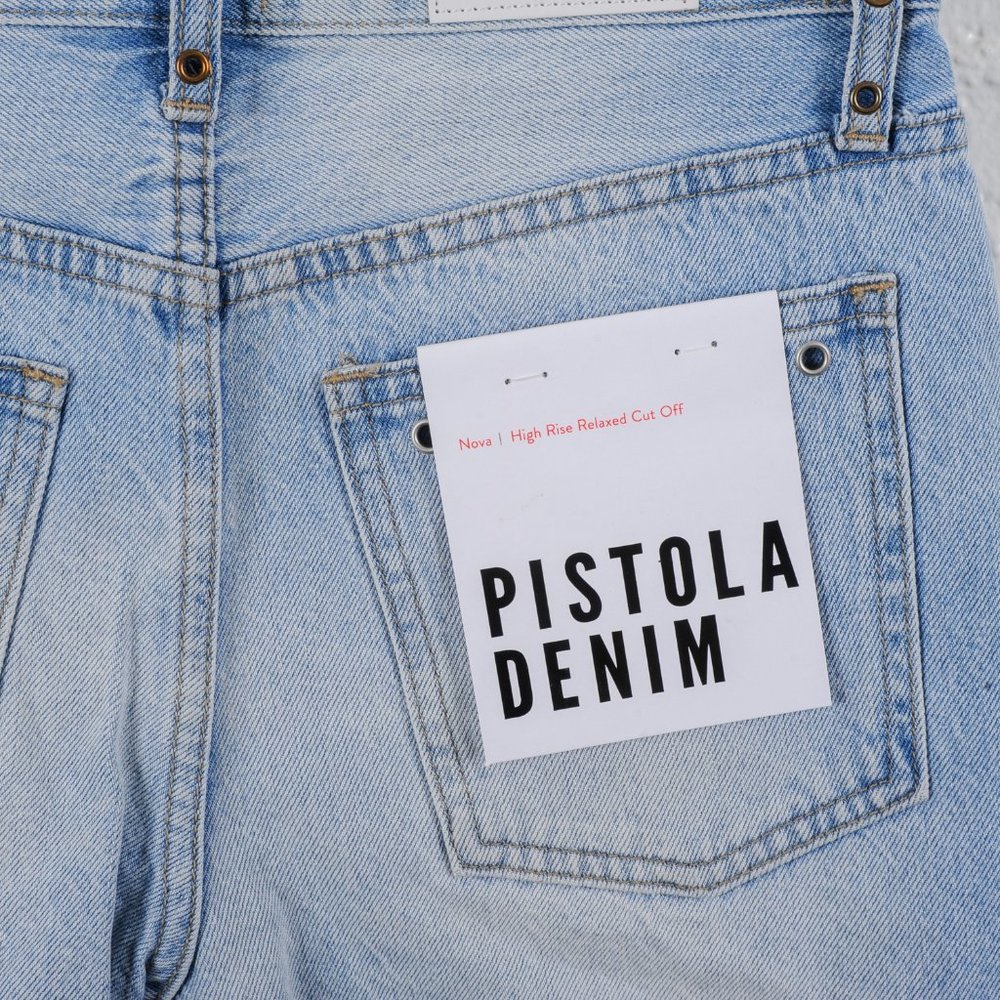 Pistola High Rise Rivet Distressed Jean Shorts - Picture 7 of 7